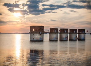 Scenic View of Sunset over Lake Murray, South Carolina